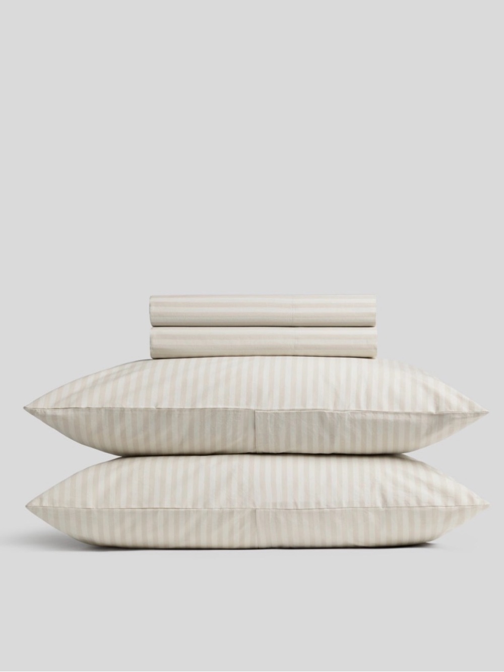 parachute relaxed linen stripe sheet set queen Linen Blend Tan NEW